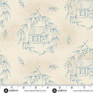 Special Delivery - Quilting Cotton Fabric - Cozy Cottage - Blue Willow