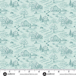 Heartland – Quilting Cotton – Little Toile – Cloud