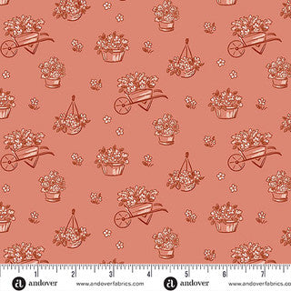 Heartland – Quilting Cotton – Dianne's Flowers – Clay