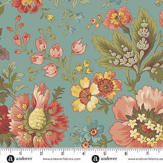 Farmer's Daughter – Wide Back Quilting Fabric – 108 – Milk and Honey – Blue