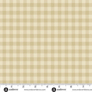 Laundry Line - Wide Back Quilting Fabric - Laundry Line - Gingham Check - Cream - 108"
