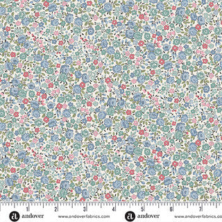 Petite Fleur - Quilting Cotton - Rose - Blue