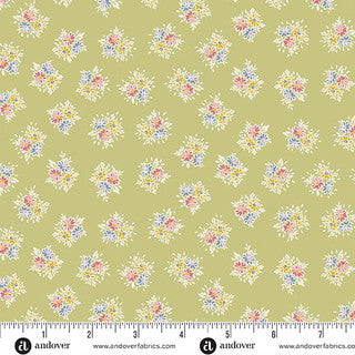 Petite Fleur - Quilting Cotton - Posy - Green