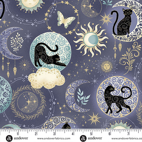 Charmed - Quilting Cotton Fabric - Twilight Blue