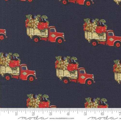 Farm and Garden - Quilting Cotton Fabric - Farm to Market Novelty Truck - Indigo