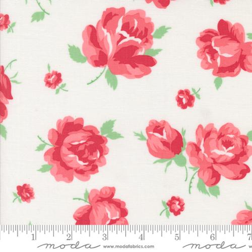 Summertime - Quilting Cotton Fabric - Summertime Rosie Florals - Cream