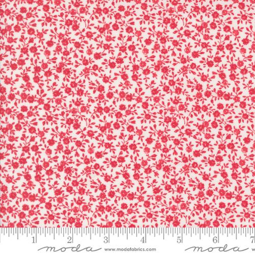Summertime - Quilting Cotton Fabric - Bloom Small Floral - Cream Red