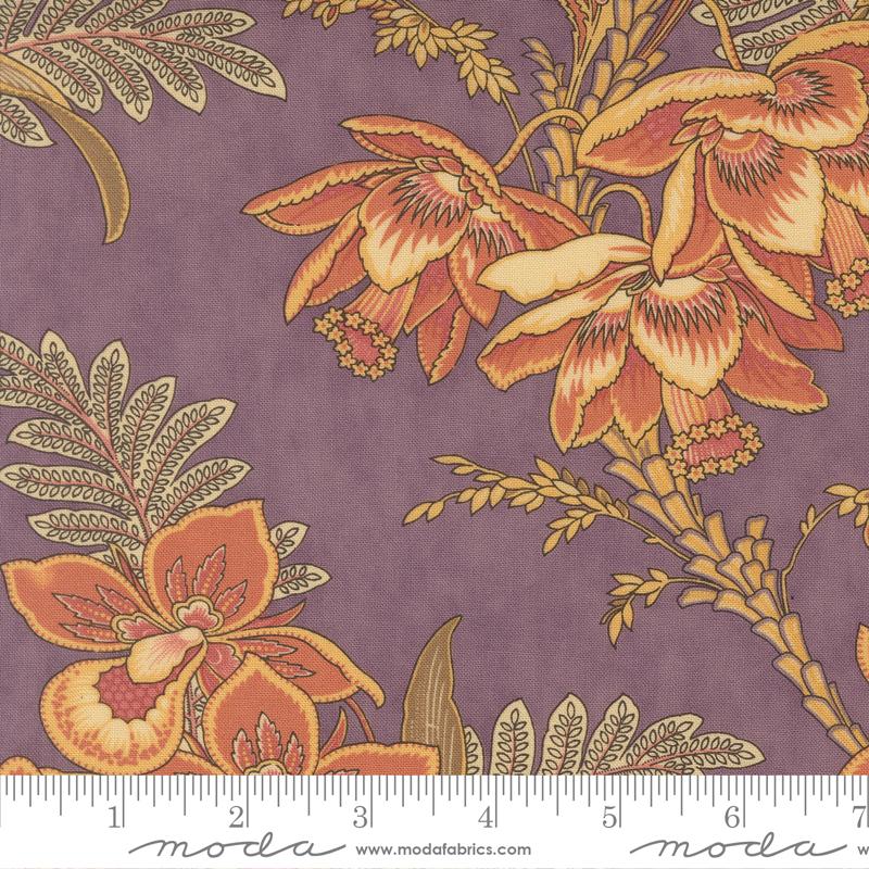Wild Orchid - Quilting Cotton Fabric - Florals Moth - Purple