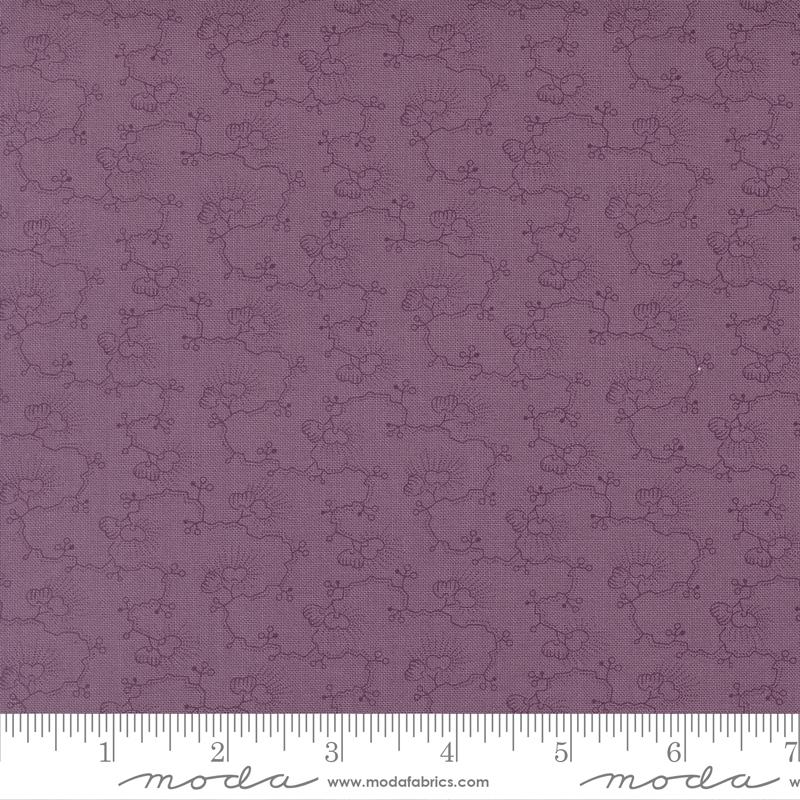 Wild Orchid - Quilting Cotton Fabric - Moth Tropical Vine - Purple