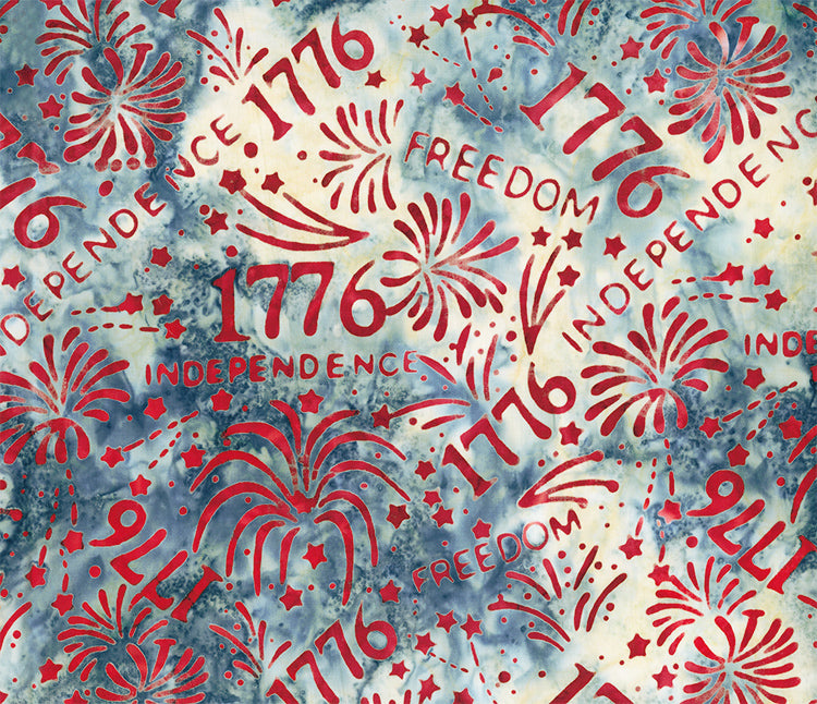 Celebrating 250 Years – Quilting Cotton Fabric – Fireworks 1776 – Blue Gray