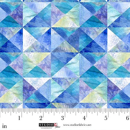 Air Mail – Quilting Cotton Fabric – Abstract Geo – Pacific