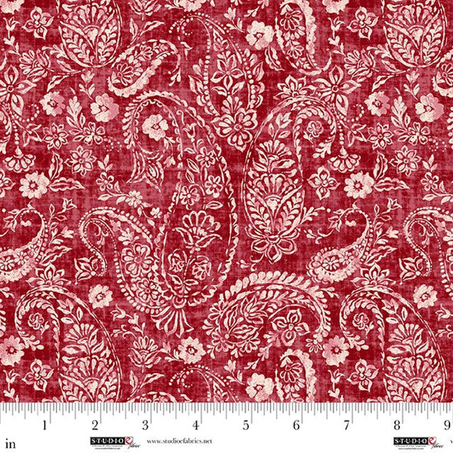 Pieces of America - Quilting Cotton - Paisley - Ruby