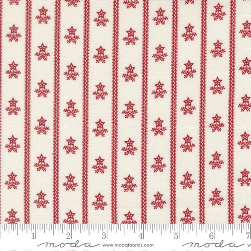 American Gatherings III - Quilting Cotton Fabric - Stripe Bouquet Star - Cloud Crimson