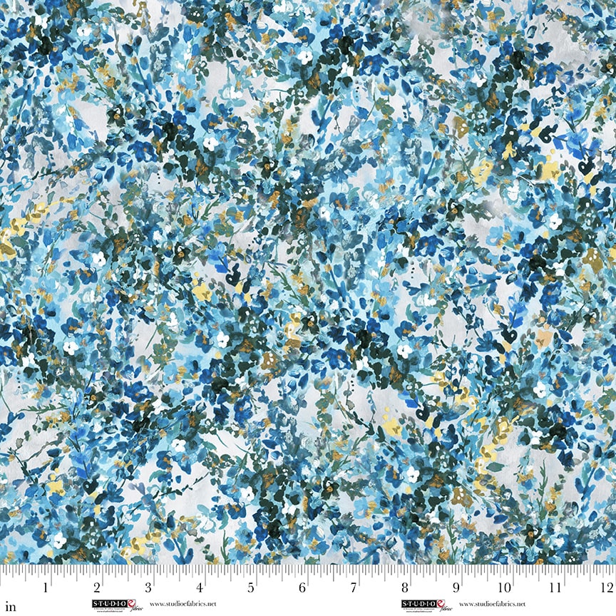 Behind Blue Eyes – Quilting Cotton Fabric – Cyan – Blue