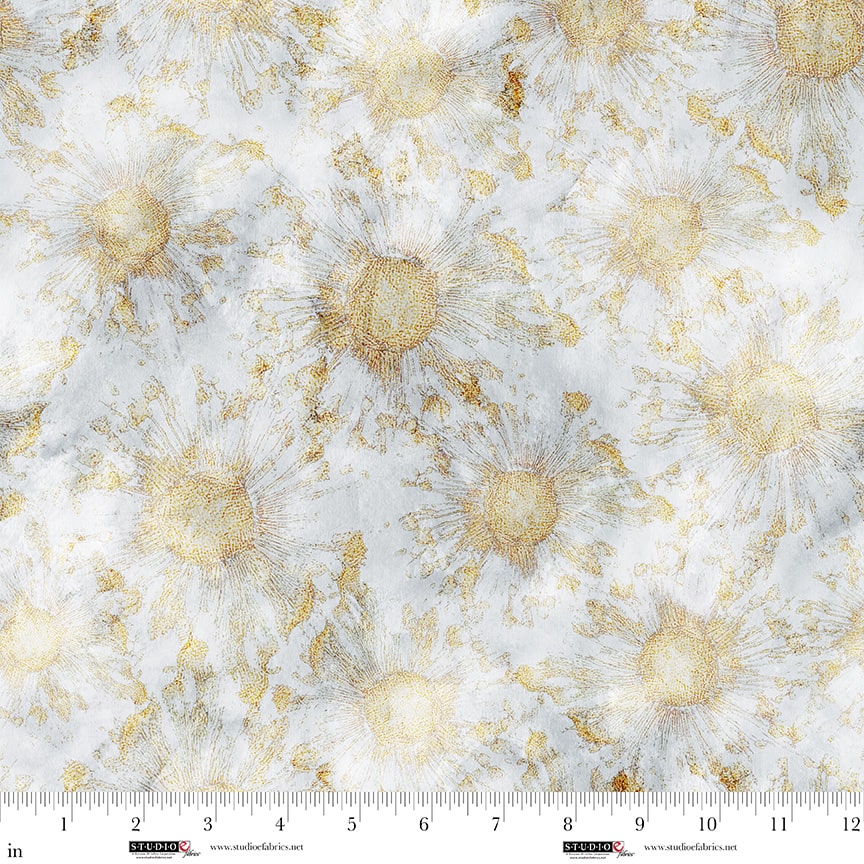 Behind Blue Eyes – Quilting Cotton Fabric – Pearl – White