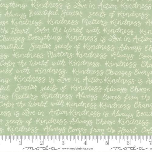 Kindness - Quilting Cotton - Text - Sage