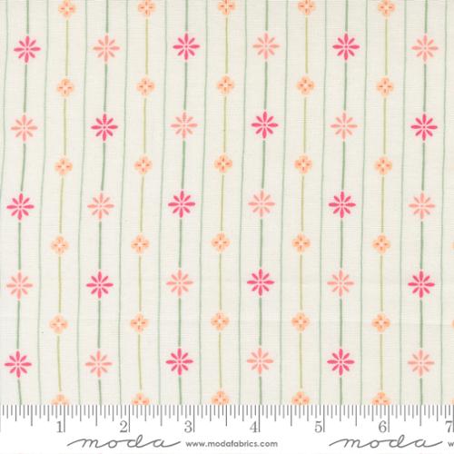 Kindness - Quilting Cotton - Floral Stripe - Dogwood
