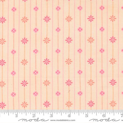 Kindness - Quilting Cotton - Floral Stripe - Peach