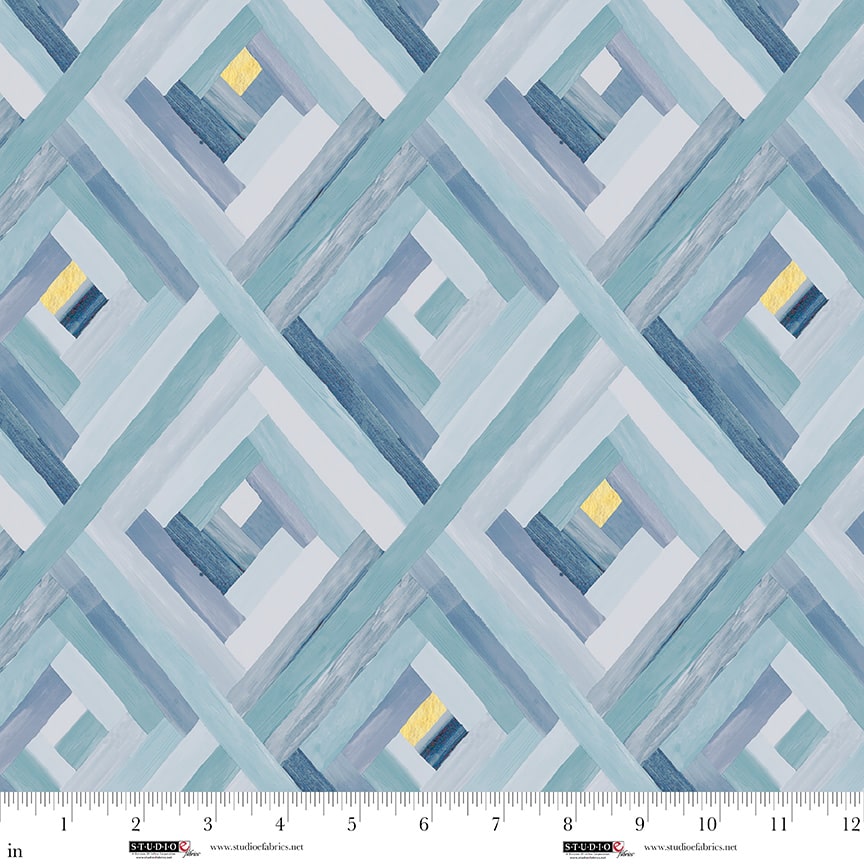 Behind Blue Eyes – Quilting Cotton Fabric – Ice – Blue