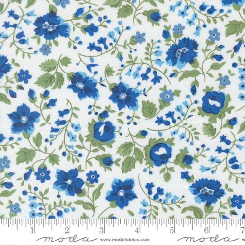 Blueprint - Quilting Cotton Fabric - Vineyard Florals - White Multi