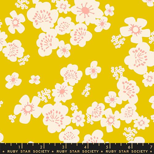 Paper Cuts 2 - Quilting Cotton - Hana Double Gauze Retro Hawaiian - Golden Hour