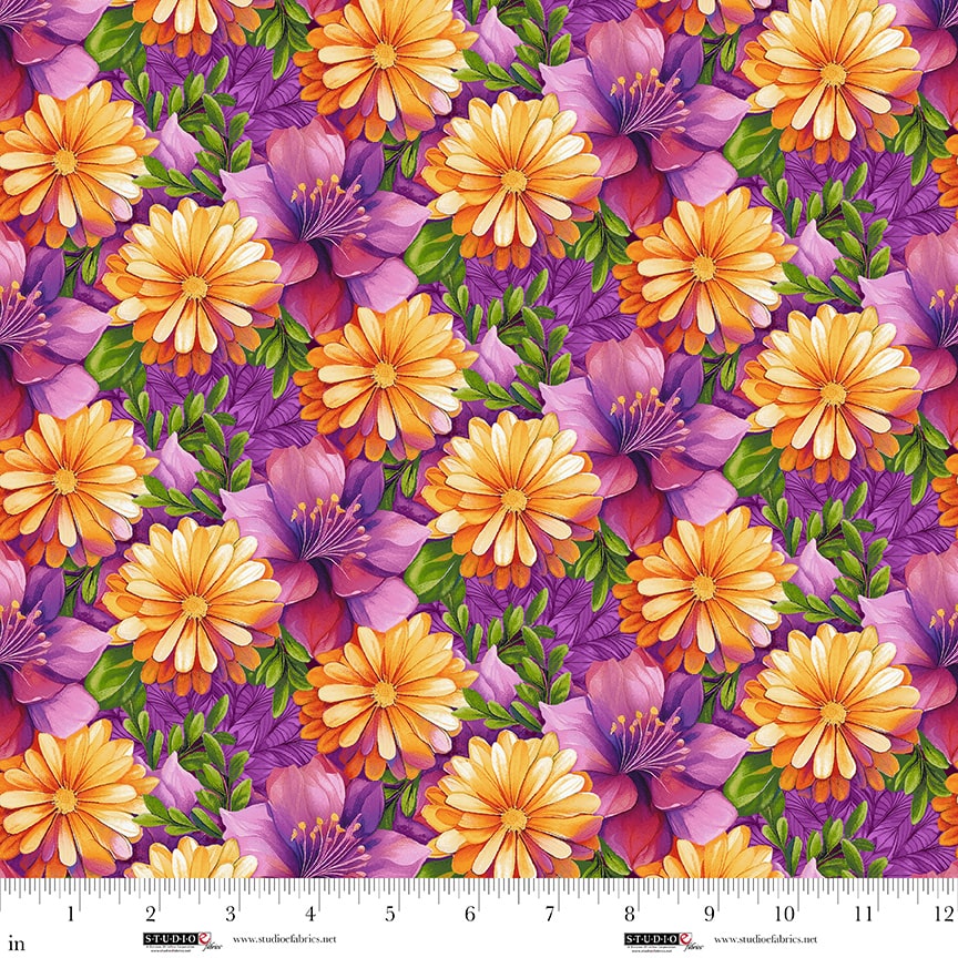 Flower Fusion – Quilting Cotton Fabric – Floral Toss – Multi