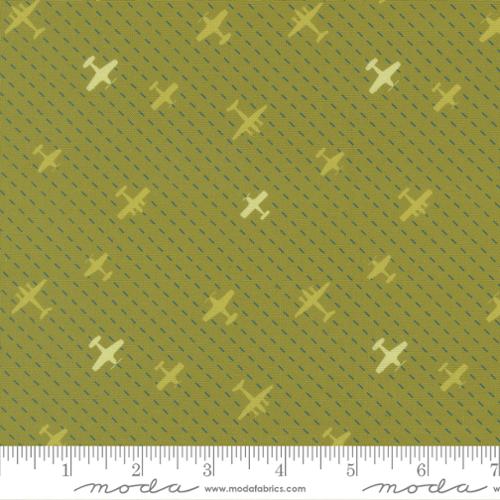 High Flight - Quilting Cotton Fabric - Flight Path Novelty Airplanes - Grass