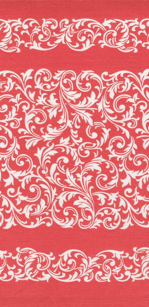 Rosie - 16 Inch Cotton Toweling - Red Scrolls