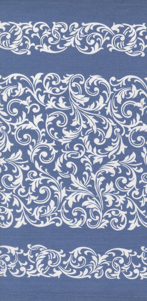 Rosie - 16 Inch Cotton Toweling - Blue Scrolls
