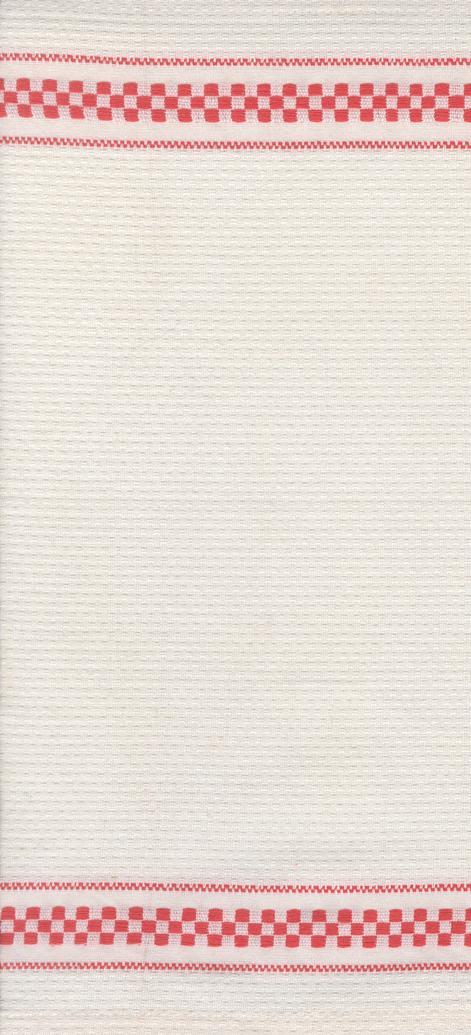 Rosie - 16 Inch Cotton Toweling - Waffle Check Cream Red