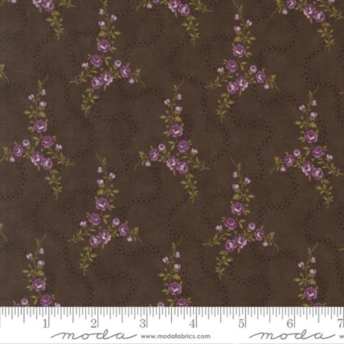 Collections Essence - Quilting Cotton Fabrics - Meandering Path Florals - Soil