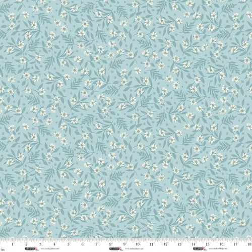 Layla - Quilting Cotton Fabric - Daisy - Serene Blue