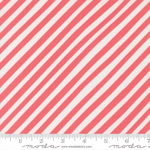 Funny Valentine - Quilting Cotton Fabric - Stripes - Coral