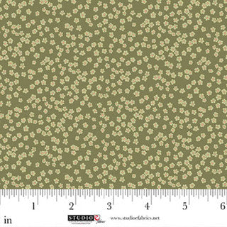Layla - Quilting Cotton Fabric - Ditsie - Dark Artichoke
