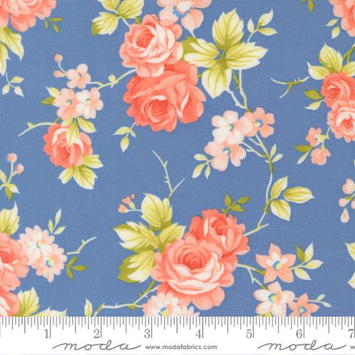 Rosie - Quilting Fabric - Country Rose Florals - Blueberry