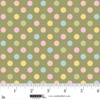Layla - Quilting Cotton Fabric - Polka Dot - Artichoke