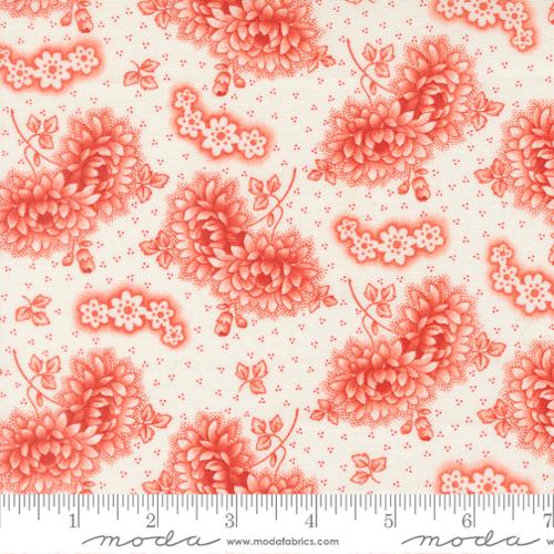 Rosie - Quilting Fabric - Vintage Linen Florals - Strawberry