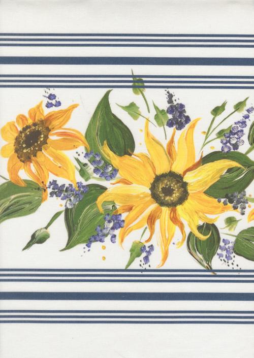 Toweling Fabric - Summer Solstice - White Sunflower