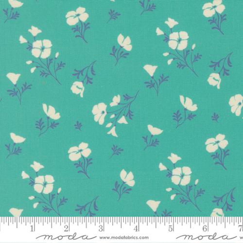 Cannon Beach - Quilting Cotton - Turquoise - Astoria Florals