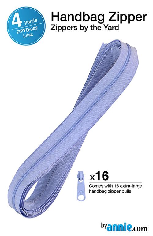 Handbag Zipper - Zippers by the Yard - 4 Yard with Pulls - Lilac