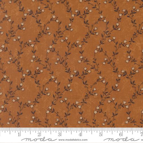 Quail Run - Quilting Cotton Fabric - Creeping Vine Florals Vines - Amber