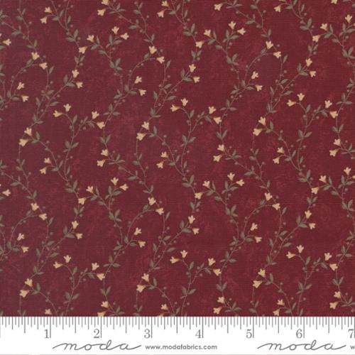 Quail Run - Quilting Cotton Fabric - Creeping Vine Florals Vines - Brick