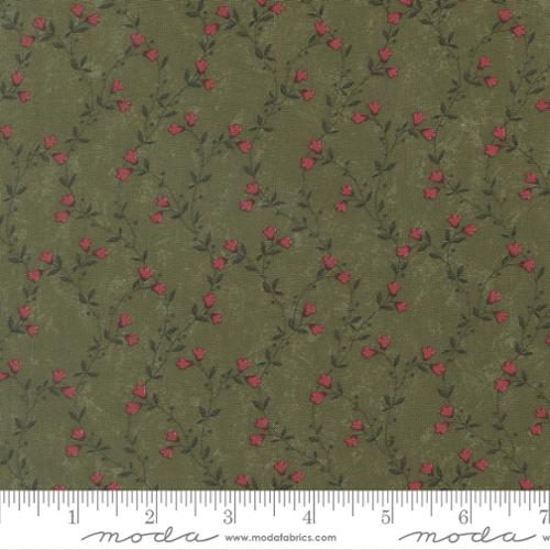 Quail Run - Quilting Cotton Fabric - Creeping Vine Florals Vines - Grass