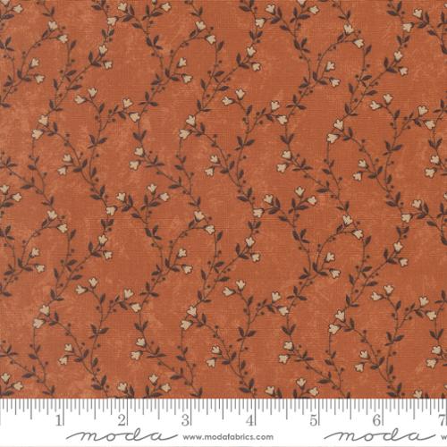 Quail Run - Quilting Cotton Fabric - Creeping Vine Florals Vines - Pumpkin