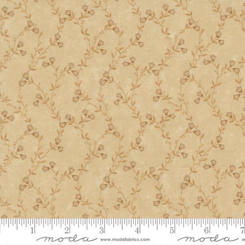 Quail Run - Quilting Cotton Fabric - Creeping Vine Florals Vines - Tonal Tan
