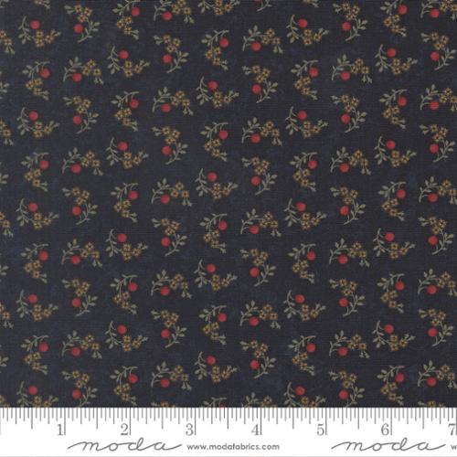 Quail Run - Quilting Cotton Fabric - Blooms and Berries Small Floral - Indigo