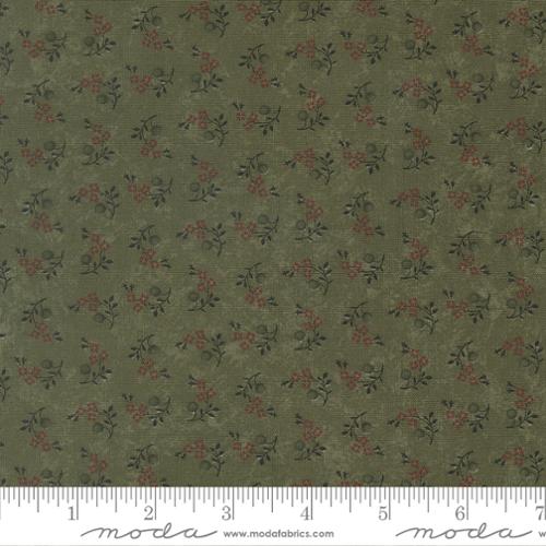 Quail Run - Quilting Cotton Fabric - Blooms and Berries Small Floral - Grass