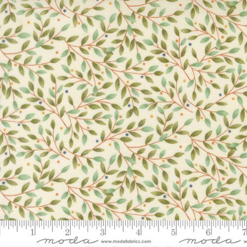 Family Tree - Cotton Quilting Fabric - Leaves Branches Landscape and Nature - Warm White