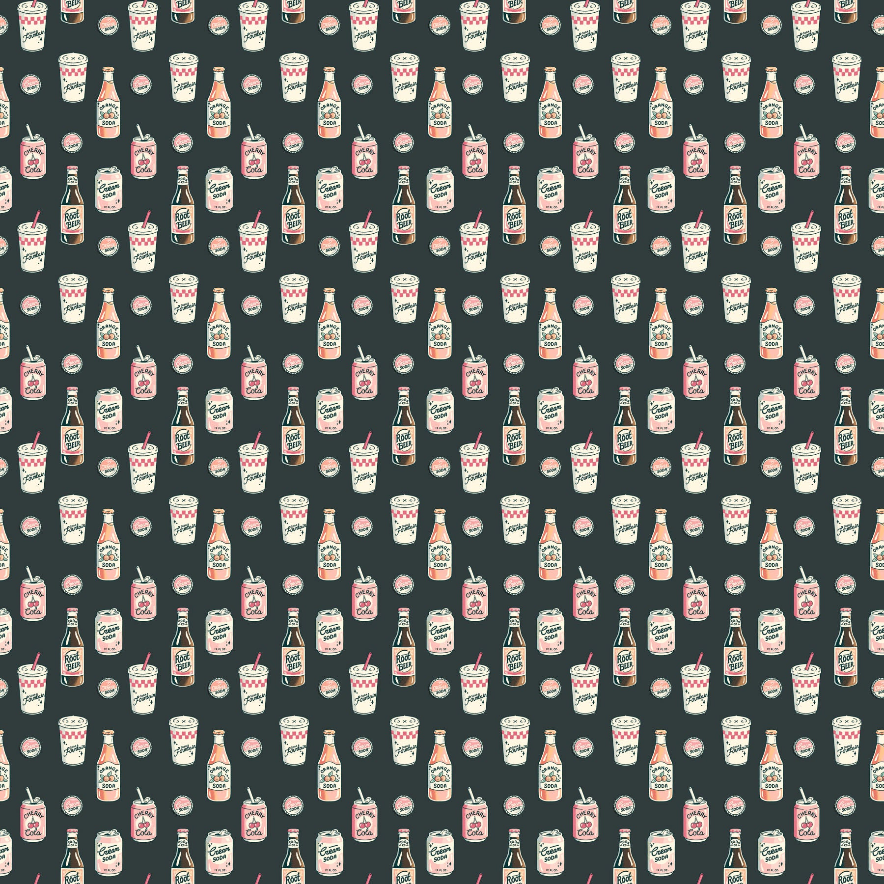 Oven Fresh – Quilting Cotton Fabric – Soda – Charcoal