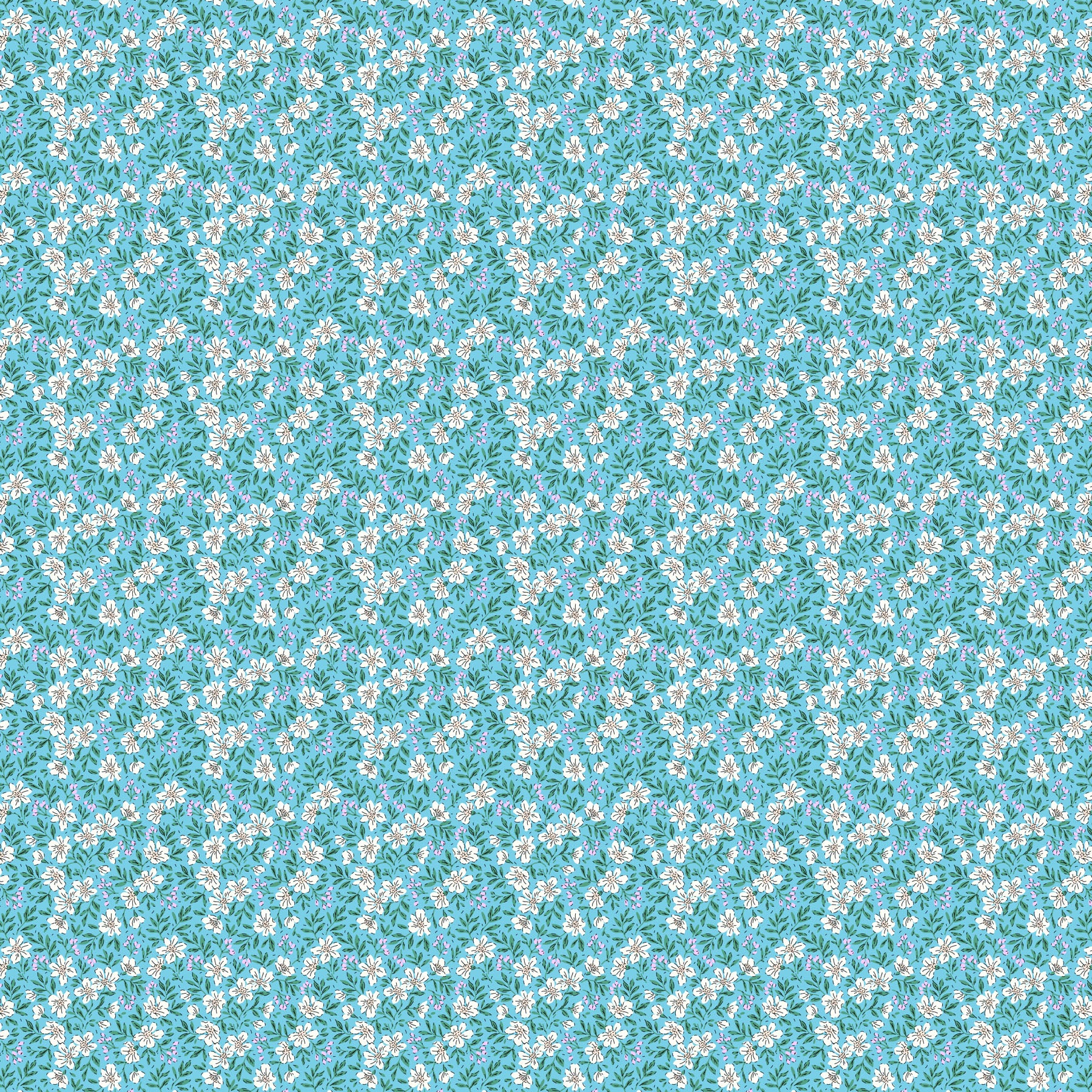 Pocket Posies – Quilting Cotton Fabric – Blossoms – Blue